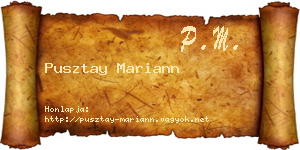 Pusztay Mariann névjegykártya